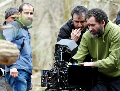 Handia filmeko grabaketan lanean Aitor Arregi eta Jon Garaño, Moriartiko kideak :: David Herranz
