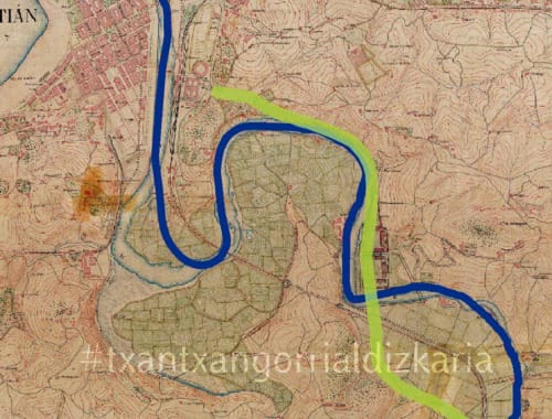 Trazado del canal a su llegada a Donostia.