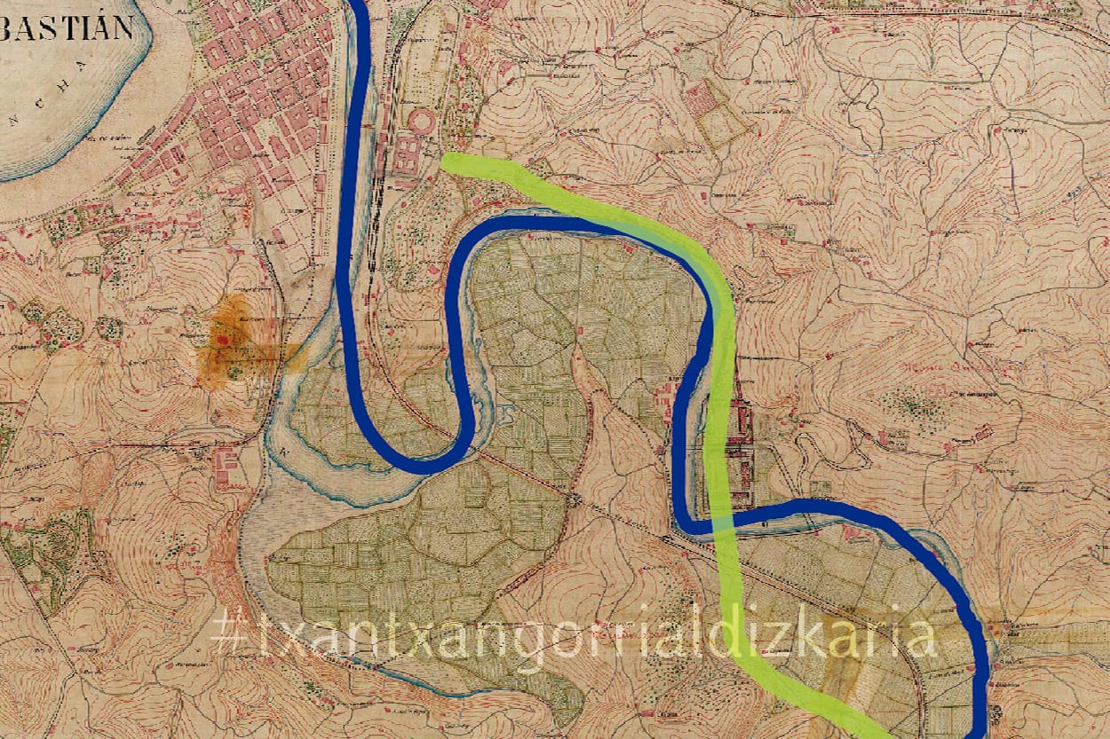 Trazado del canal a su llegada a Donostia.
