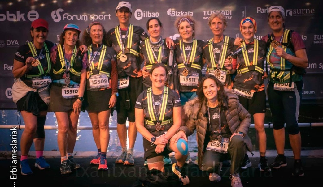 Correr por solidaridad. Las integrantes de Erbi Ameslariak en la carrera solidaria WOP Challenge.