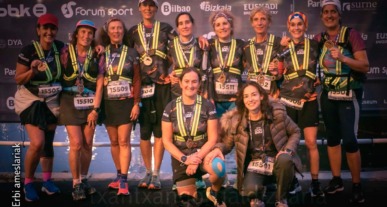 Correr por solidaridad. Las integrantes de Erbi Ameslariak en la carrera solidaria WOP Challenge.