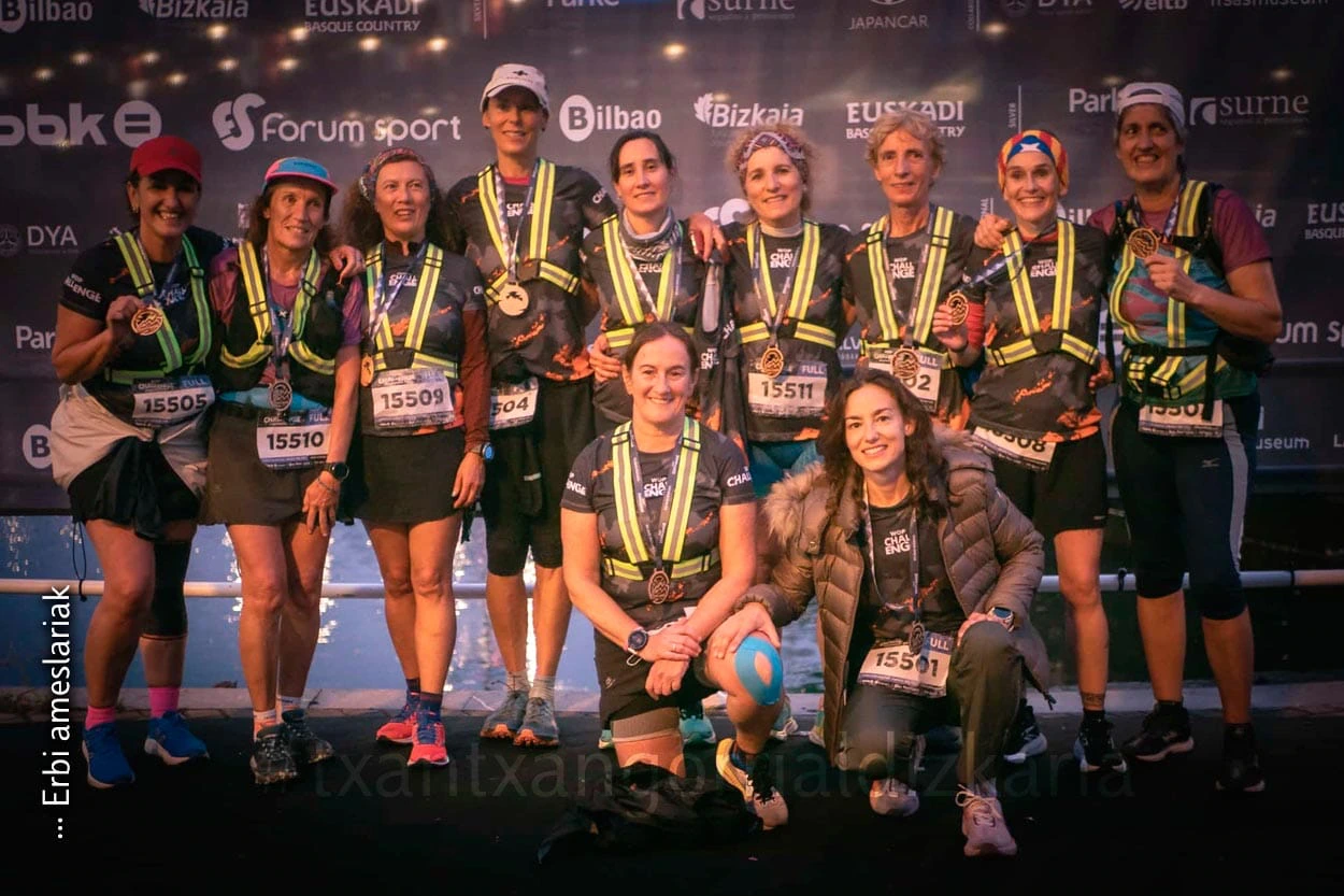 Las integrantes de Erbi Ameslariak en la carrera solidaria WOP Challenge.