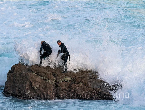 Las fotografías guardadas percebeiros de Bayona